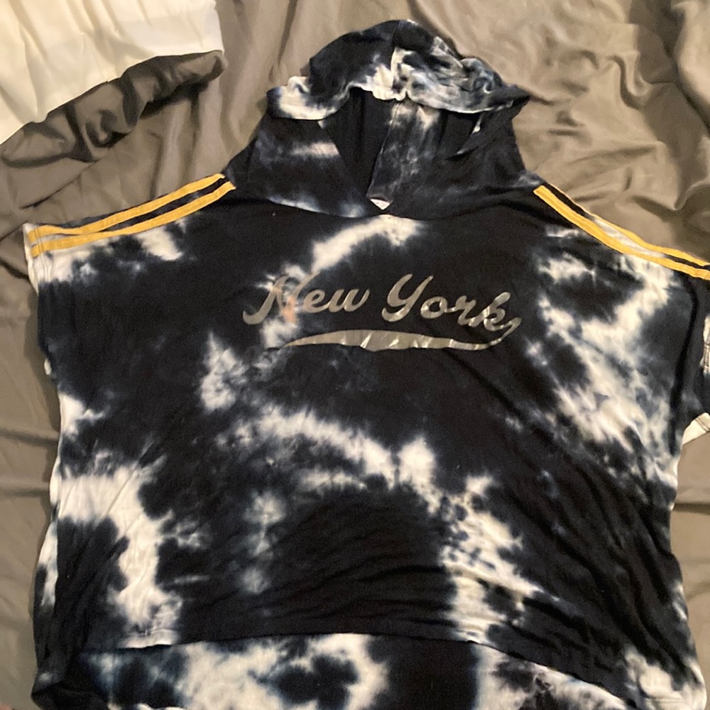 Tie dye New York crop top
